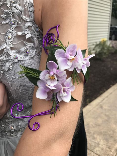 Prom Arm Corsage Mini Orchids White And Greens Wrapped Around Arm