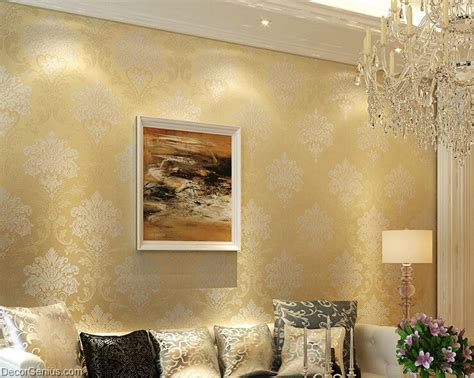 Living Room 3d Flower Wallpaper Dark Gold Seasonal