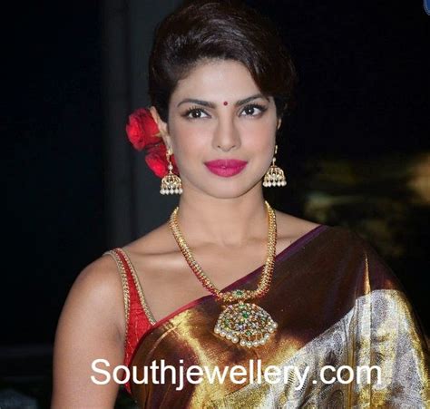 Priyanka Chopra In Diamond Necklace And Jhumkas Jewellery Designs