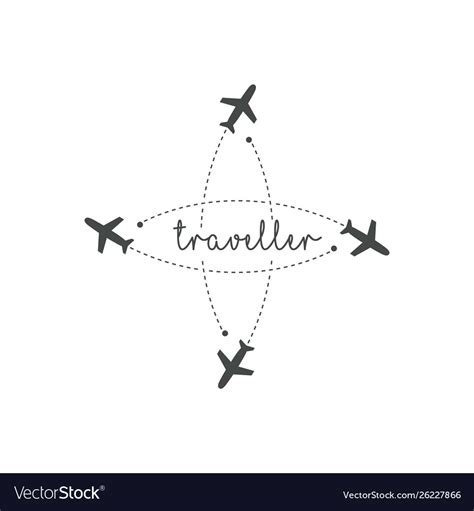 Traveller Logo Concept Lettering Traveler Vector Image