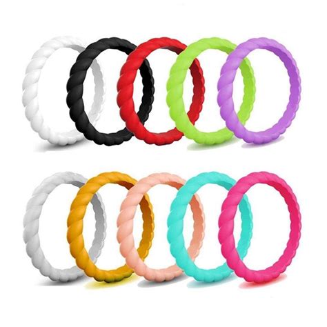 Stackable Silicone Wedding Rings For Women 10 Packdurable Comfortable