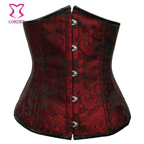 women hot sexy corselet underbust bustier corset lingerie waist cincher shaper red and black