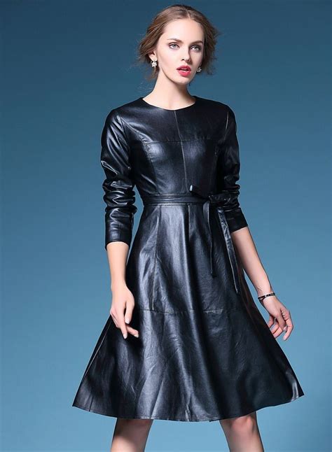 Pinterest Long Sleeve Leather Dress Leather Dress Women Leather Dresses