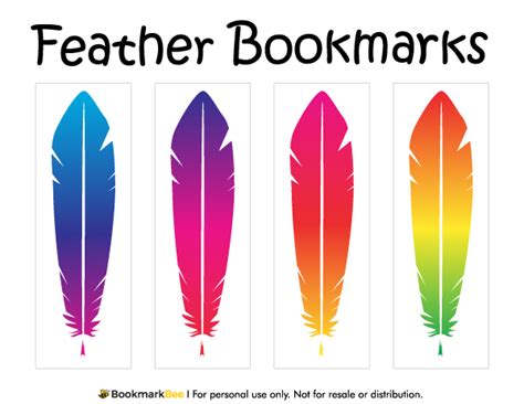 Printable Feather Bookmarks