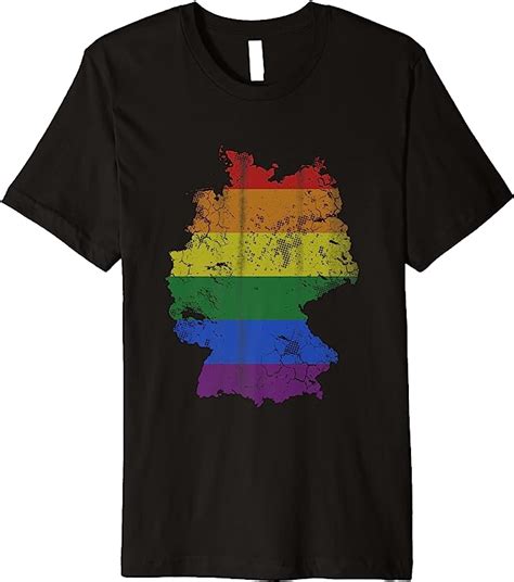 Germany Lgbtq Gay Lesbian Pride Flag German Premium T Shirt Clothing Shoes And Jewelry