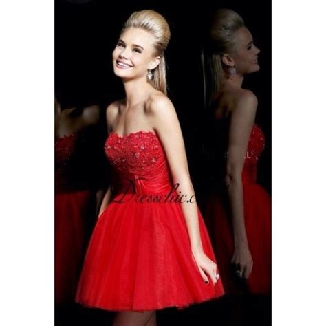 Dress Red Short Flowy Prom Rhinestones Bedazzled Red Jewels