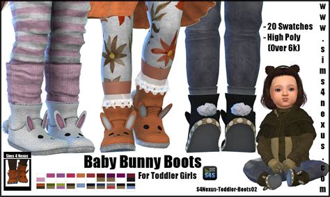 Sims 4 Ccs The Best Baby Bunny Boots For Toddler Girls By Sims4nexus