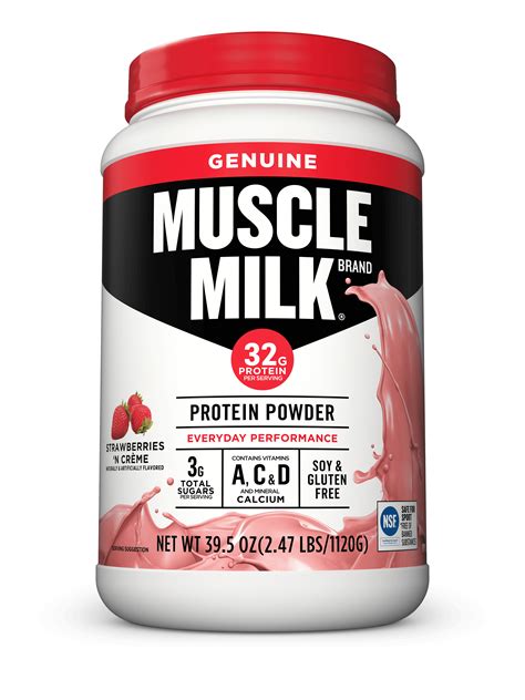 Muscle Milk Lean Muscle Protein Powder, Strawberries & Cream, 32g Protein, 2.47 Lb - Walmart.com