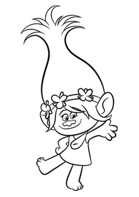 Princess Poppy In Dreamworks Trolls Coloring Page Download Print Or