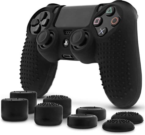 Fosmon Ps4 Controller Skin With 8 Thumb Grips Anti Slip Silicone Grip