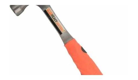 Heavy Hitter® 16 oz Steel Claw Hammer, Shock-Absorbing, Day-Glo Orange