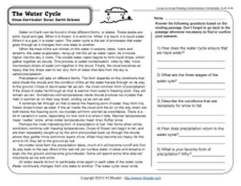 water cycle reading worksheets spelling grammar comprehension