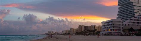 Cancun Beach During Sunset Editorial Stock Photo Image Of Travel