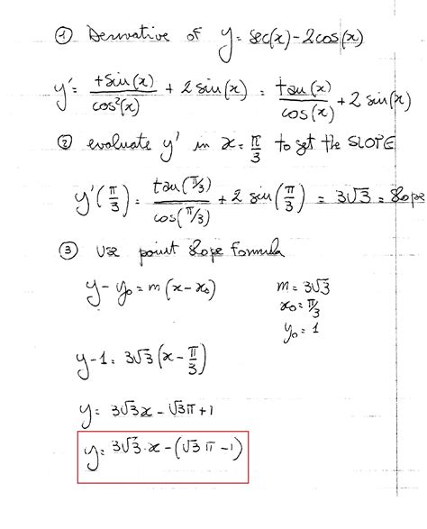 Solved Find An Equation Of The Line Tangent To The Curve Fb