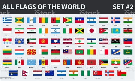All Flags Of The World In Alphabetical Order Glossy Style Set 2 Of 3