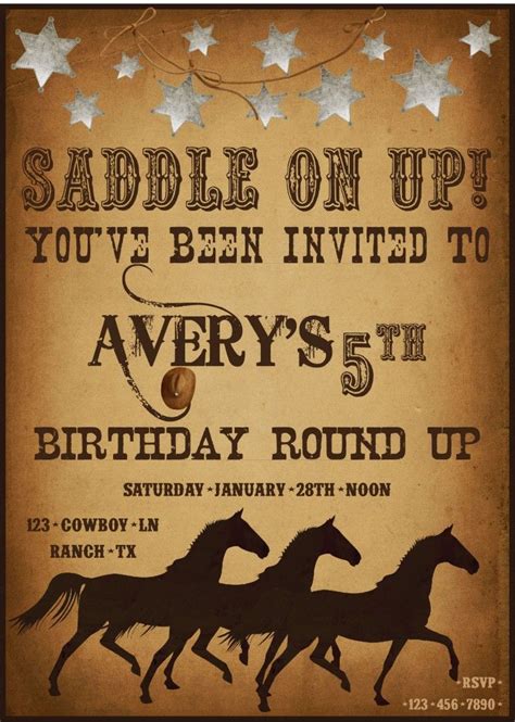 Western Themed Invitations Templates Free Printable Templates