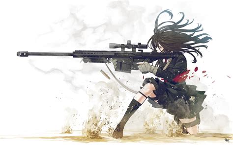 Soldier Sniper Rifle Anime Girls Wallpaper Coolwallpapers Me