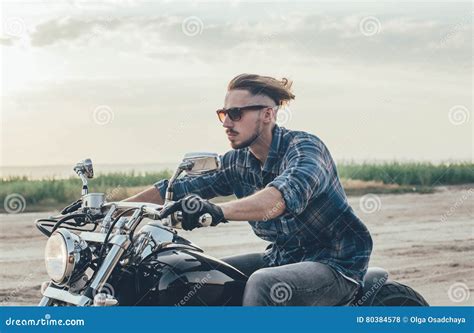 Man Riding Motorcycle Stock Photo Image Of Bike Motorbike 80384578