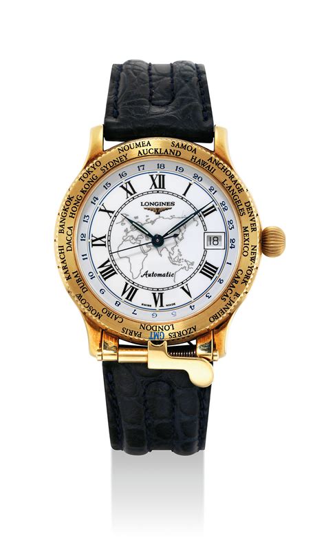 Longines A Rare 18k Gold Limited Edition Automatic World Time