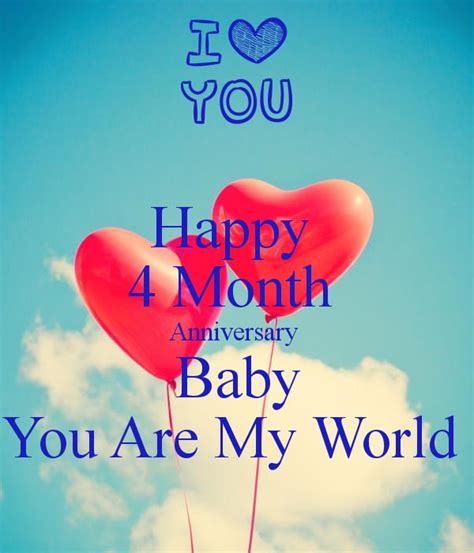 A stuffed elephant that comes to life. Happy 4 Month Anniversary Baby You Are My World Poster | Laura | Keep Calm-o-Matic | Anniversary ...