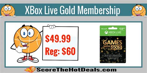 1 Year Xbox Live Gold Membership Only 4999 Reg 60 Score The