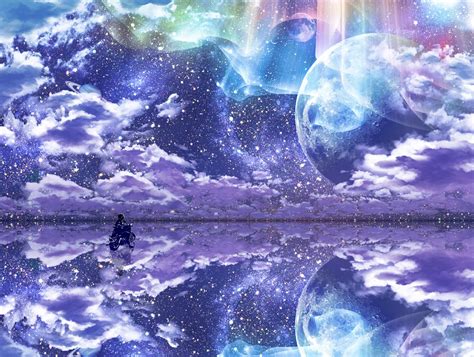 Purple Anime Sky Wallpapers Wallpaper Cave