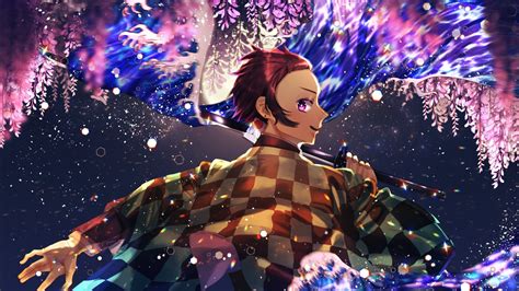 1236 anime wallpapers (4k) 3840x2160 resolution. Demon Slayer Tanjirou Kamado With Sword With Background Of ...