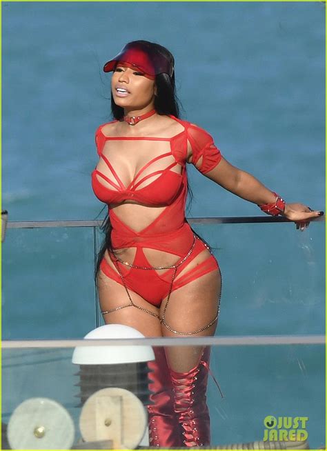 Nicki Minaj Wears Sexy Cut Out Swimsuit To Film New Video Photo