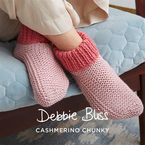 Cosy Slipper Socks Knitting Pattern For Women In Debbie Bliss