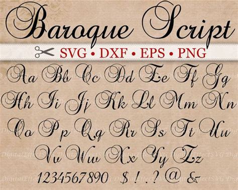 BAROQUE Style Fancy Script Monogram Svg Font Svg Dxf Eps Etsy