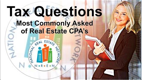 Coming Now The Most Commonly Ask Tax Questions Of Real Estate CPA YouTube