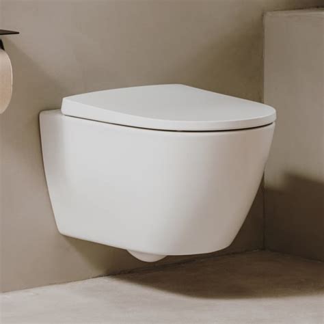 Roca Ona Wall Mounted Washdown Toilet With Toilet Seat Matt White With Soft Close Removable