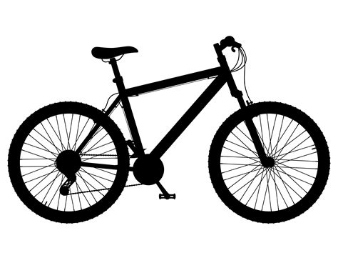 Mountain Bike With Gear Shifting Black Silhouette Vector Illustration