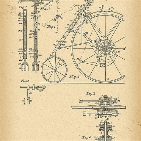 1884 Patent Velocipede Bicycle History Innovation Antique Bicycles