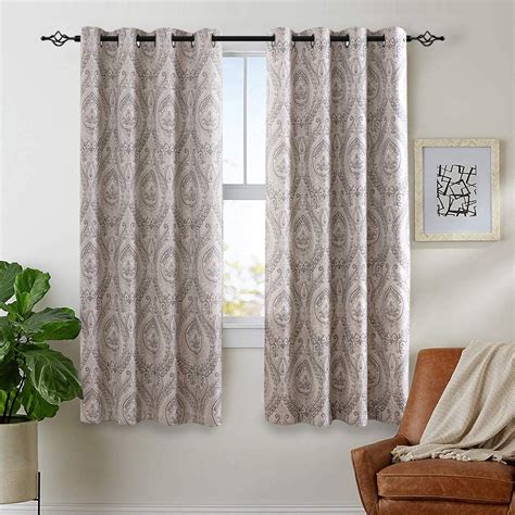 Unmatched quality curtains, drapes, and window coverings at half the price. jinchan Linen Blend Curtains for Bedroom Damask Printed ...