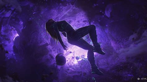 2560x1440 artistic girl purple space space suit 1440p resolution hd 4k wallpapers images
