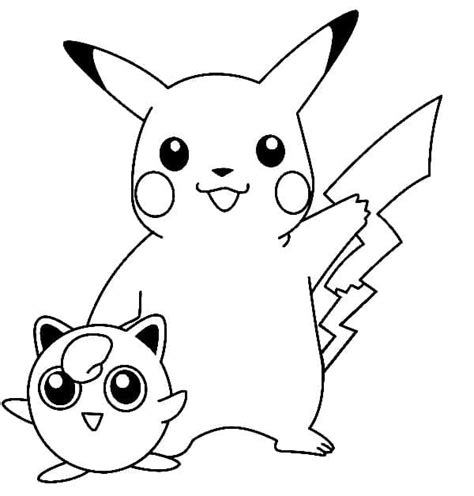 Jigglypuff With Pikachu Coloring Page Download Print Or Color Online
