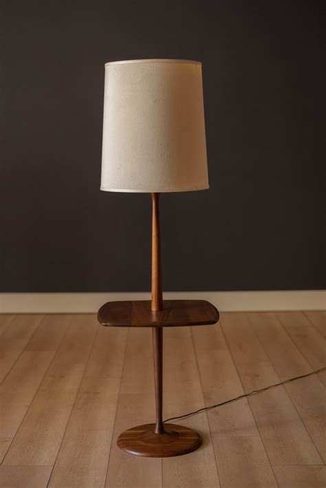 Mid Century Walnut Laurel Floor Lamp With End Table Mid Century Maddist