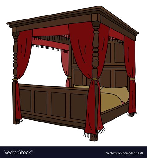 Baroque Large Bed Royalty Free Vector Image Vectorstock