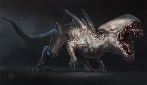 Indominus Neomorph By Raph04art In 2019 Creature Concept Art Alien