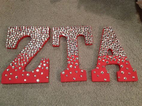 Zta Sorority Ombre Bedazzled Wooden Letters Sorority Crafts Crafts