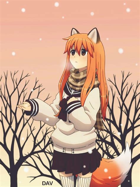 Orange Hair Kitsune Fox Girl Dav 19 Art 絵 獣 耳