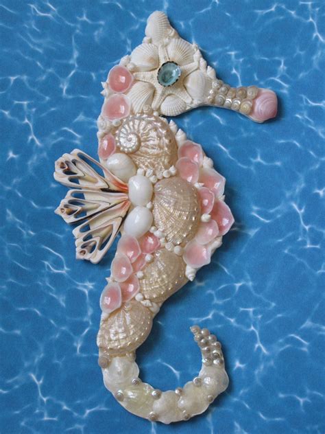 Seahorse Wall Decor Seahorse Shell Art Beach Decor Sea Crafts Sea