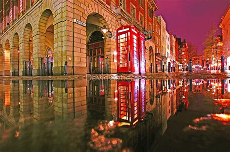 Reflections Of A London Rainy Night Covent Garden By