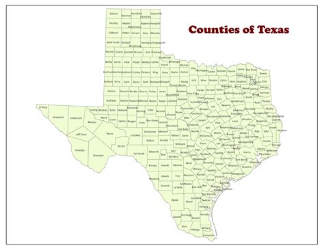 Counties Texas County Map Texas County County Map