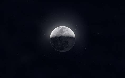 Download Wallpapers Moon From Earth 4k Earth Satellite Moon At Night
