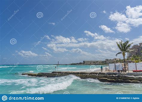 View From Caracol Beach To The Lighthouse At The Hotel Zone Cancun