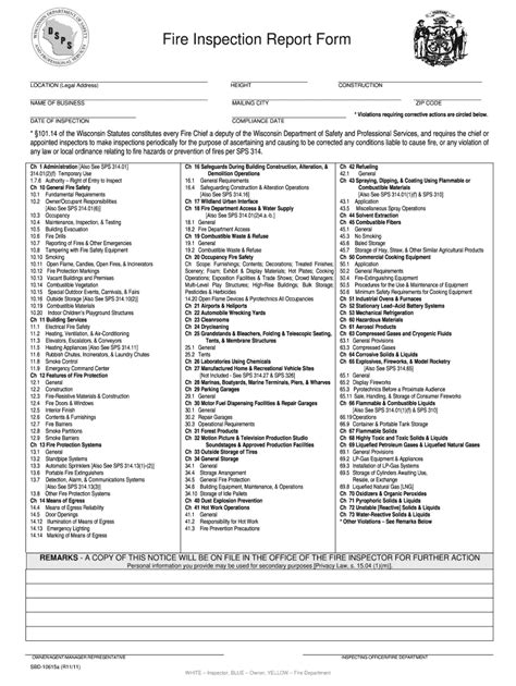 Fire Inspection Form Template Fill Out And Sign Online Dochub