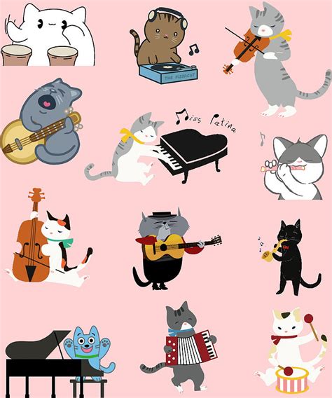 Funny Cats Playing Musical Instruments Orchestra Painting By Dale Scott