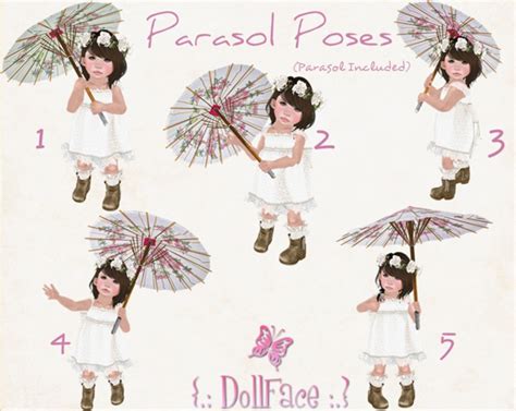 Second Life Marketplace Dollface Parasol Poses Toddleedoo